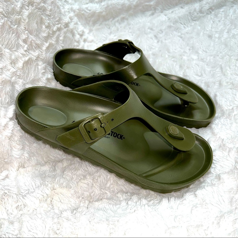 BIRKENSTOCK Gizeh EVA Thong Sandals In Khaki, Size 40 (9)
